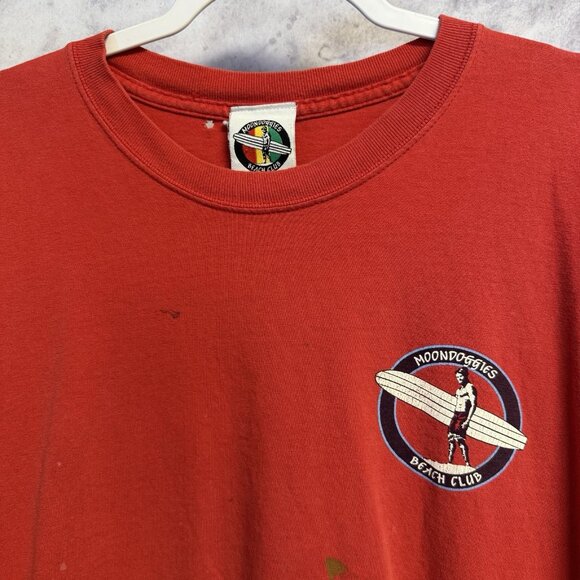 Vintage Moondoggies Beach Club Pismo T Shirt Mens 2XL 26x28.5 Y2K Surf - Picture 4 of 16